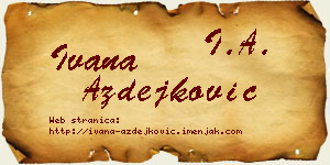 Ivana Azdejković vizit kartica
